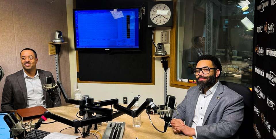 PSC Commissioner and DCSEU Director of operations being interviewed in the WHUR 96.3 radio station.