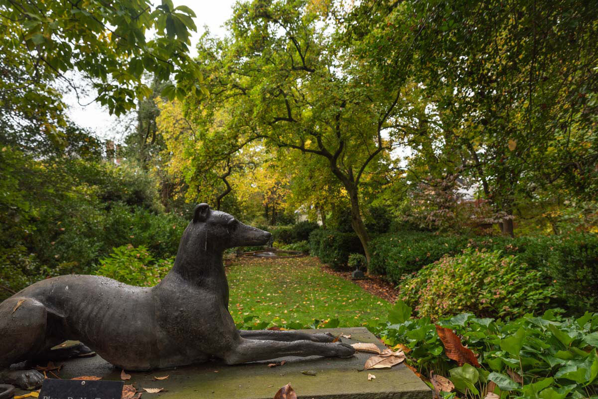 Statue in one of the Tudor Place gardens.