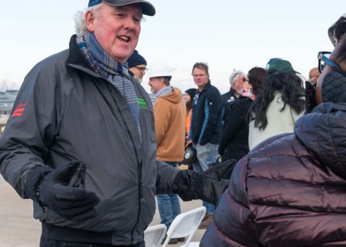 Then DOEE Director, Tommy Wells, speaking with attendees of the Bentwood Reservoir Community Solar tour.