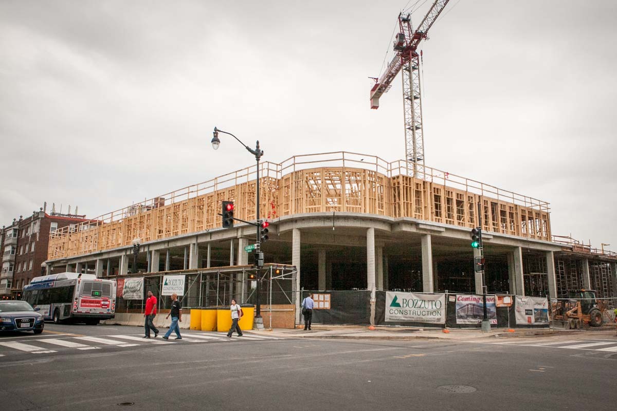Street level view of the Georgia Avenue Safeway under construction.
